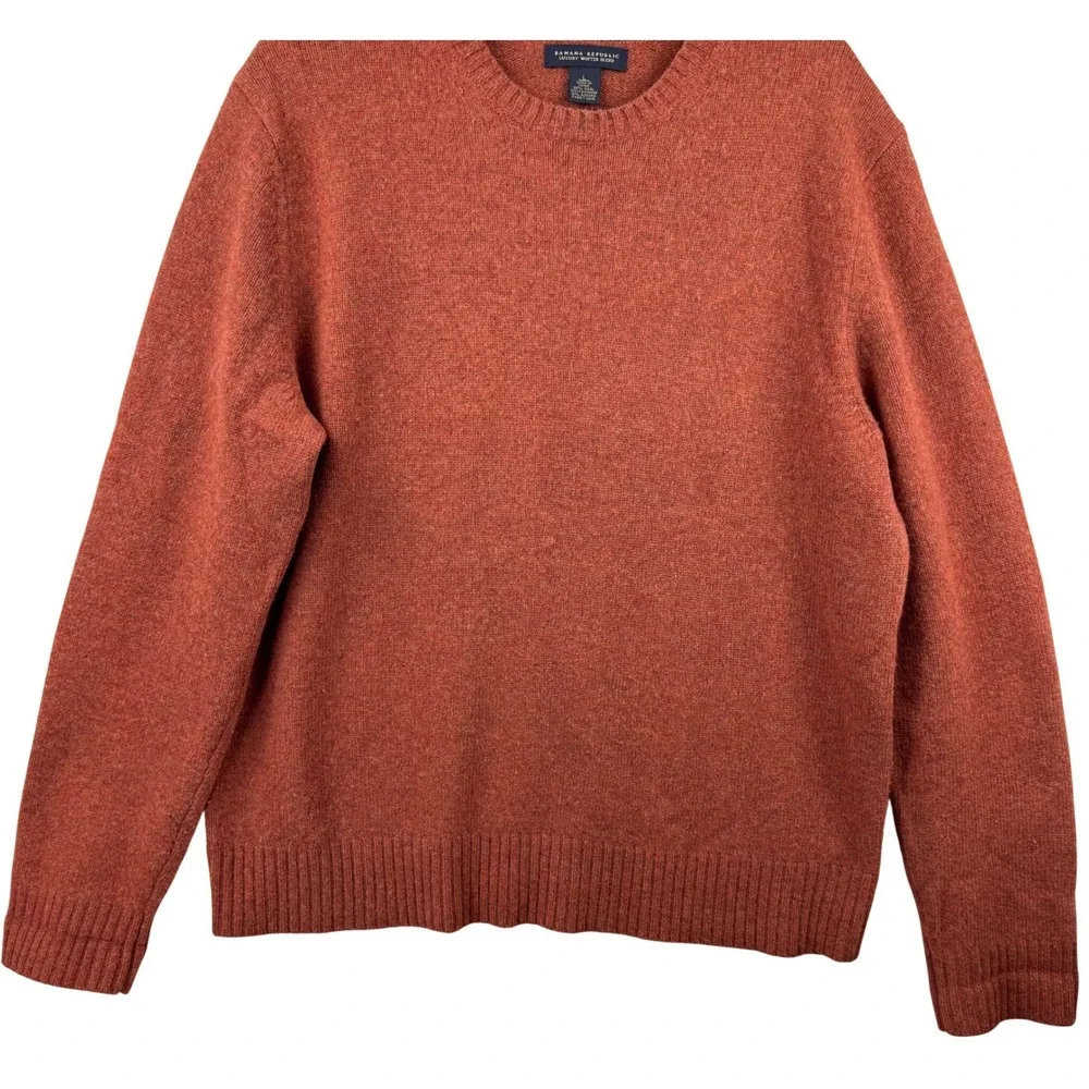 Banana Republic Sweater Mens Large‎ Burnt Orange Wool Cashmere Angora Luxury